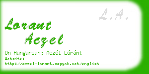 lorant aczel business card